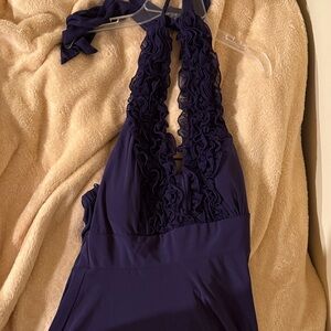 Elegant Purple Halter Dress